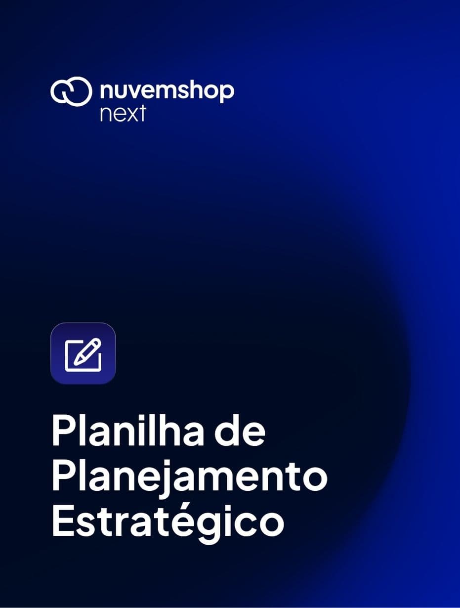 Capa da planilha de planejamento estratégico editável da Nuvemshop.