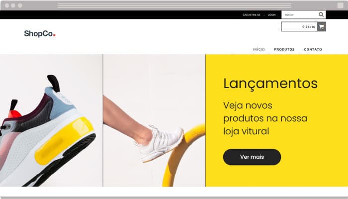 imagem de um banner de loja de calçados em um site